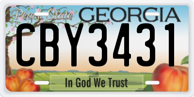 GA license plate CBY3431