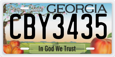 GA license plate CBY3435