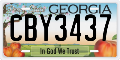 GA license plate CBY3437