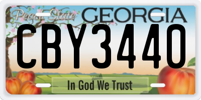 GA license plate CBY3440