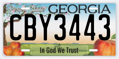 GA license plate CBY3443