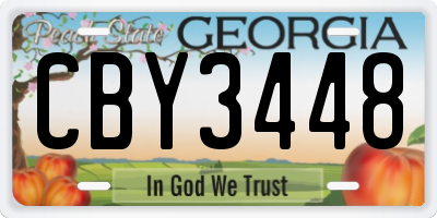 GA license plate CBY3448