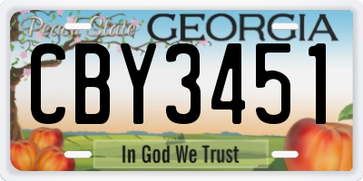 GA license plate CBY3451