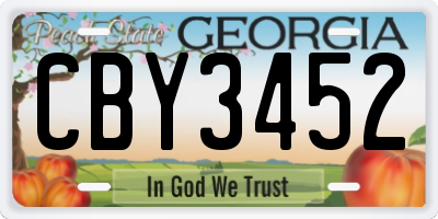 GA license plate CBY3452