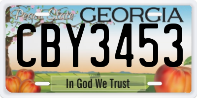 GA license plate CBY3453