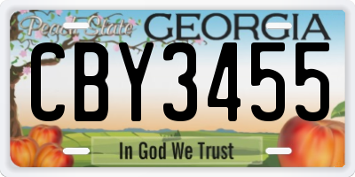 GA license plate CBY3455