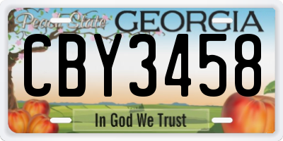 GA license plate CBY3458