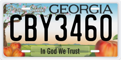 GA license plate CBY3460