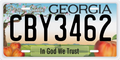 GA license plate CBY3462