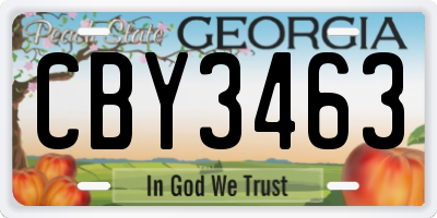 GA license plate CBY3463