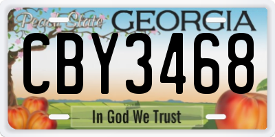 GA license plate CBY3468