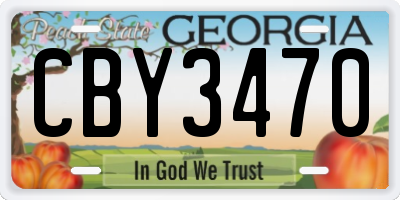 GA license plate CBY3470