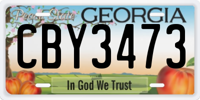 GA license plate CBY3473