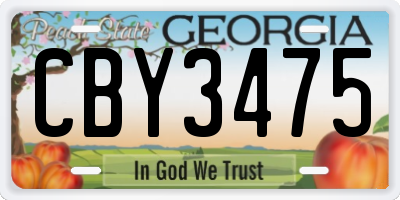GA license plate CBY3475