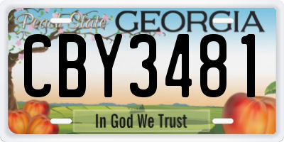 GA license plate CBY3481