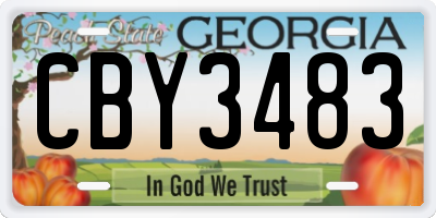 GA license plate CBY3483