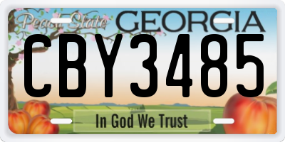 GA license plate CBY3485