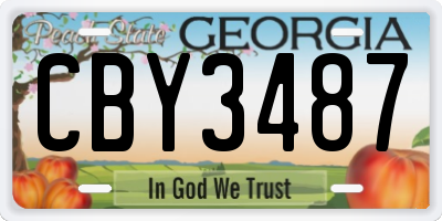 GA license plate CBY3487