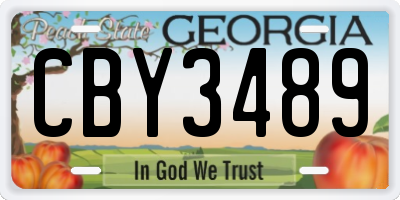 GA license plate CBY3489