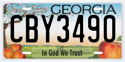 GA license plate CBY3490