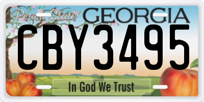 GA license plate CBY3495