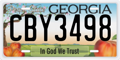 GA license plate CBY3498