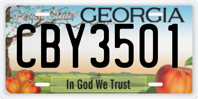 GA license plate CBY3501