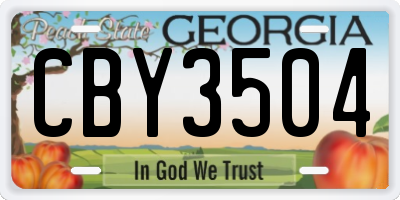 GA license plate CBY3504