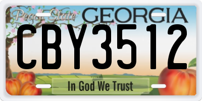 GA license plate CBY3512