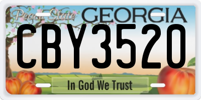GA license plate CBY3520