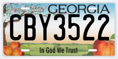 GA license plate CBY3522