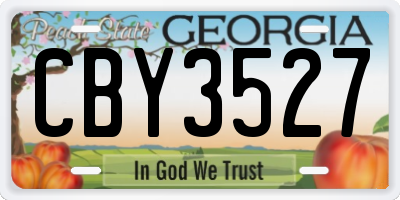 GA license plate CBY3527