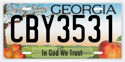 GA license plate CBY3531