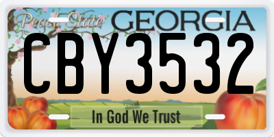 GA license plate CBY3532