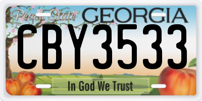 GA license plate CBY3533