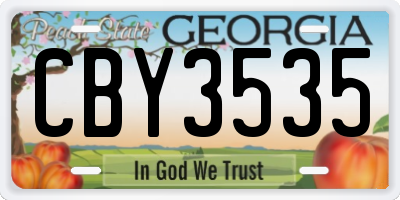 GA license plate CBY3535