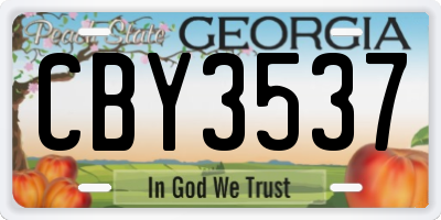 GA license plate CBY3537