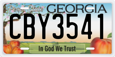 GA license plate CBY3541