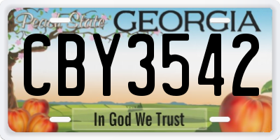 GA license plate CBY3542