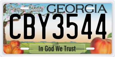 GA license plate CBY3544