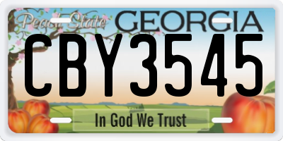 GA license plate CBY3545