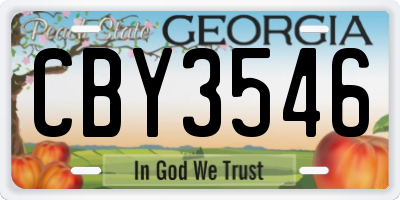 GA license plate CBY3546