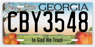 GA license plate CBY3548