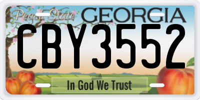 GA license plate CBY3552