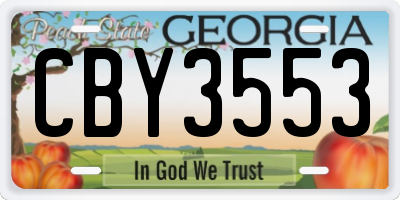 GA license plate CBY3553