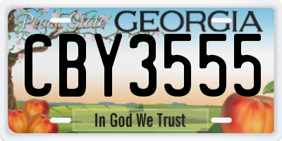 GA license plate CBY3555