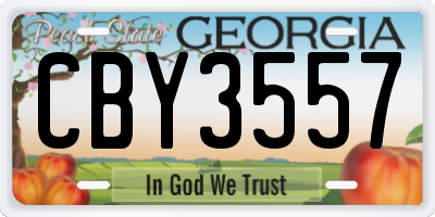 GA license plate CBY3557