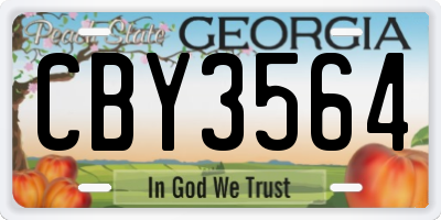 GA license plate CBY3564