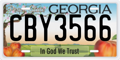 GA license plate CBY3566