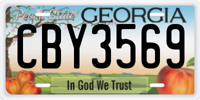 GA license plate CBY3569